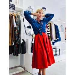 FALDA MIDI ROJA